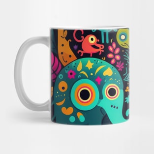 Colorful Jungle pattern funny Cute Elephant Pattern Mug